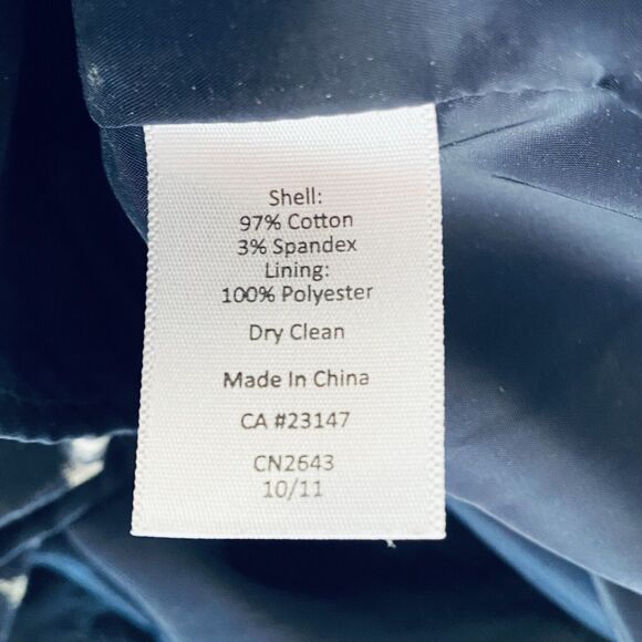 Talbots Dress 10 Navy Blue Ikat Prink Sleeveless Sheath Business Career Wedding - Picture 7 of 9